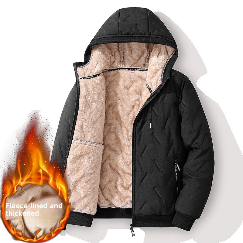 Men's Long Down Cotton-padded Jacket fleece-lined