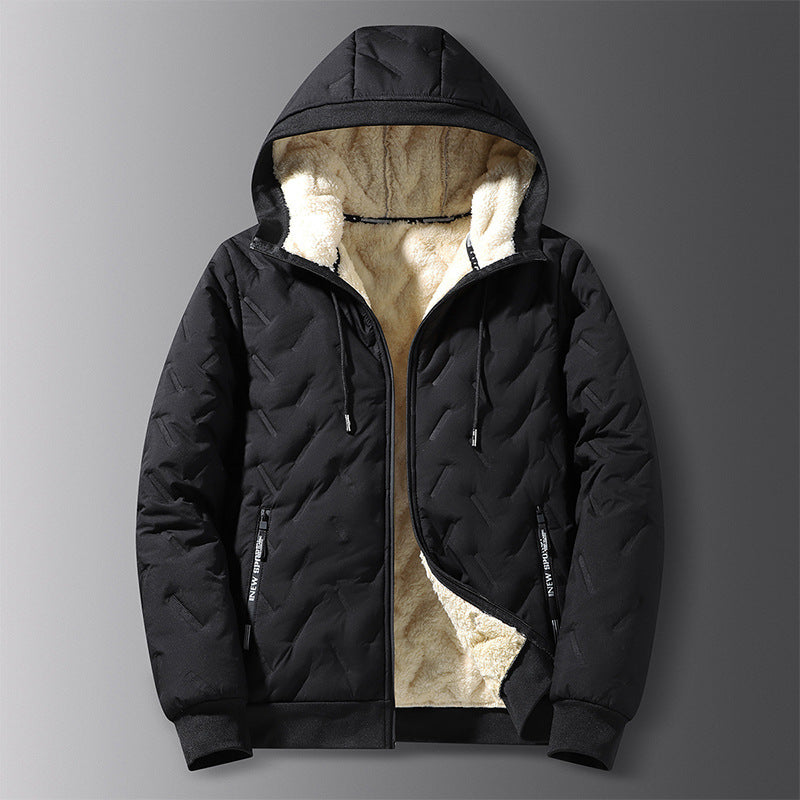 Men's Long Down Cotton-padded Jacket fleece-lined
